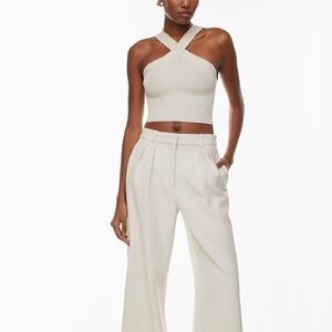 Aritzia Babaton Sculpt Knit Criss Cross Cropped Tank